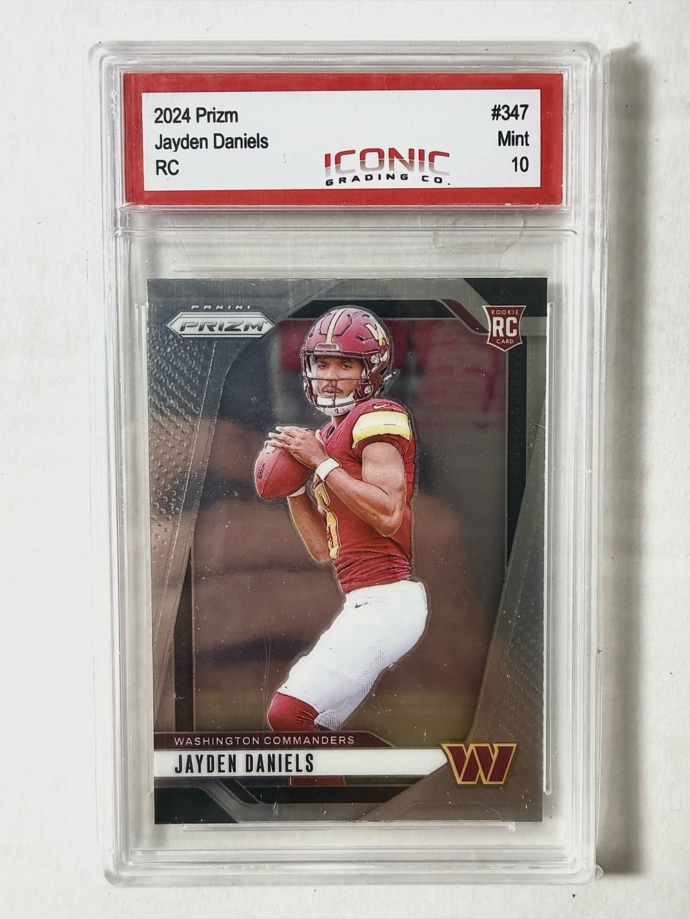 2024 Prizm Jayden Daniels Rookie Card - Washington Commanders (Red/White) 10